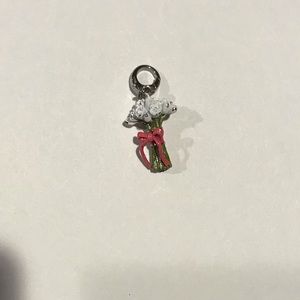 Fossil flower bouquet charm